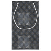 Schachbrett Muster diagonal 2tones.bx4x4 BLK BG Kleine Geschenktüte (Rückseite)