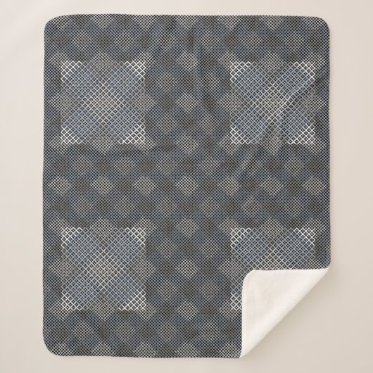 Schachbrett Muster diagonal 2tones.bx4x4 BLK BG Sherpadecke (Vorderseite)
