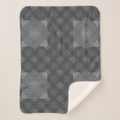 Schachbrett Muster diagonal 2tones.bx4x4 BLK BG Sherpadecke (Vorderseite)