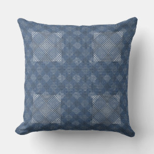 Schachbrett Muster diagonal 2tones.bx4x4 DBlue BG Kissen