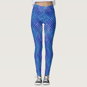 Schachbrett Muster diagonal blau 02.w Blau BG Leggings