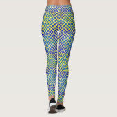 Schachbrett Muster diagonal blau 02.w Byellow BG Leggings (Rückseite)