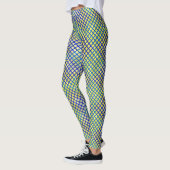 Schachbrett Muster diagonal blau 02.w Byellow BG Leggings (Links)