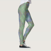 Schachbrett Muster diagonal blau 02.w Byellow BG Leggings (Rechts)