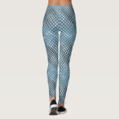 Schachbrett Muster diagonal grau 02.w Lblue BG Leggings (Rückseite)