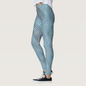 Schachbrett Muster diagonal grau 02.w Lblue BG Leggings (Links)