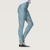 Schachbrett Muster diagonal grau 02.w Lblue BG Leggings (Rechts)