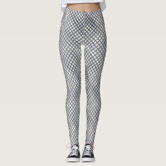 Schachbrett Muster diagonal grau 02.w Offwhite BG Leggings