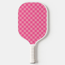Schachbrett Muster in Pink, hellrosa Pickleball Schläger