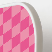 Schachbrett Muster in Pink, hellrosa Pickleball Schläger (Linke Seite)