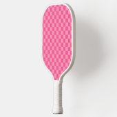 Schachbrett Muster in Pink, hellrosa Pickleball Schläger (Links)