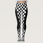 Schachbrett Muster Leggings - Racing - Sportlerinn (Vorderseite)