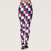 Schachbrett-Muster mit US-Flagge Leggings (Rückseite)