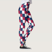 Schachbrett-Muster mit US-Flagge Leggings (Rechts)