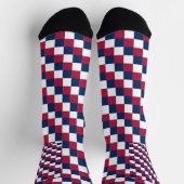 Schachbrett-Muster mit US-Flagge Socken (Oben)