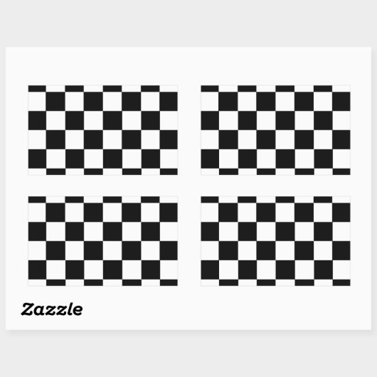 Schachbrett Muster Rechteckiger Aufkleber (Blatt)