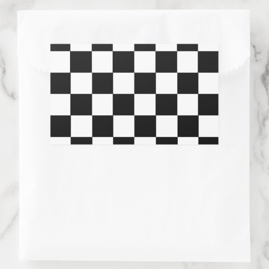 Schachbrett Muster Rechteckiger Aufkleber (Tasche)