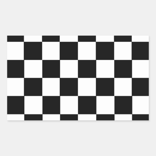 Schachbrett Muster Rechteckiger Aufkleber (Vorderseite)