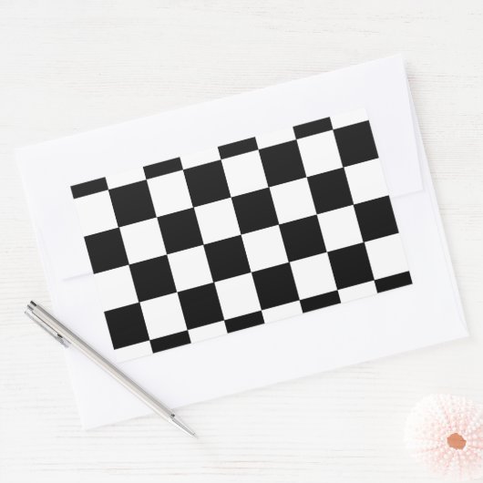 Schachbrett Muster Rechteckiger Aufkleber (Umschlag)