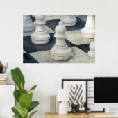 Schachbrett Nahe Pflasterplakette Poster (Heimbüro)