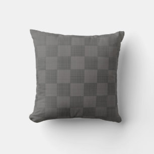 Schachbrett Pattern 04x4w DGrey BG Kissen