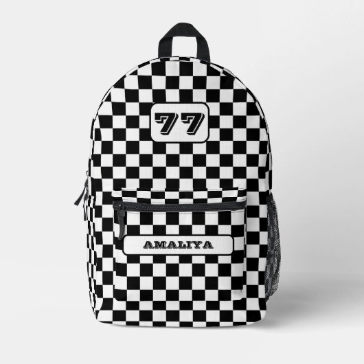 Schachbrett Pattern Sport Rucksack mit Individuell (Vorderseite)