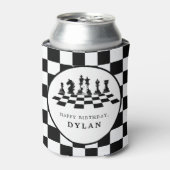 Schachbrett & Pieces Game Night Happy Geburtstag Dosenkühler (Kanne Vorderseite)