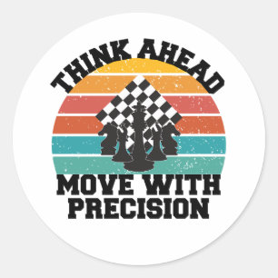 Schachbrett Pieces Strategy Precision Mind Game Runder Aufkleber