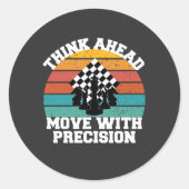 Schachbrett Pieces Strategy Precision Mind Game Runder Aufkleber (Vorderseite)