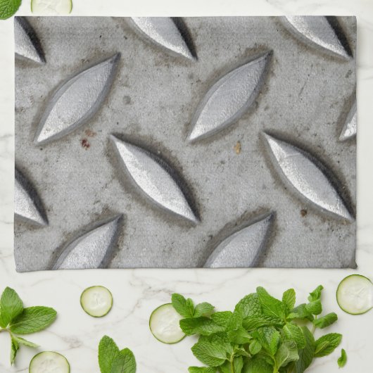 Schachbrett-Platten-industrieller Lager-StahlChic Küchentuch (Gefaltet)