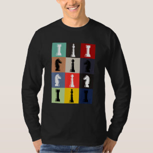 Schachbrett Pop Art Schach Stücke Schachspiel T-Shirt