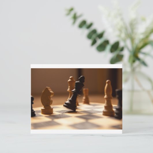Schachbrett Postkarte (Stehend Vorderseite)