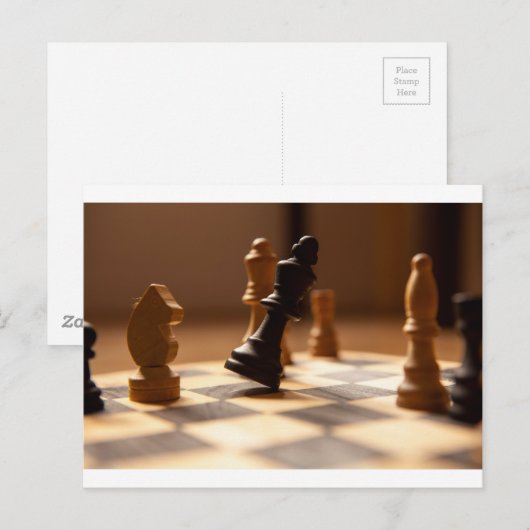 Schachbrett Postkarte (Vorne/Hinten)