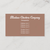 Schachbrett Quadrate Mocha-braunes Retro Monogramm Visitenkarte (Rückseite)