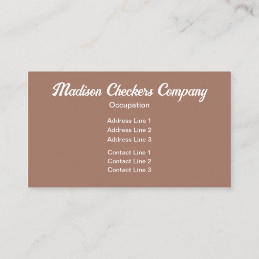 Schachbrett Quadrate Mocha-braunes Retro Monogramm Visitenkarte (Rückseite)