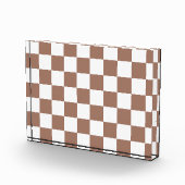Schachbrett Quadrate mocha braunes, weißes geometr Fotoblock (Rechts)