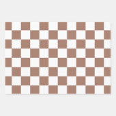 Schachbrett Quadrate mocha braunes, weißes geometr Geschenkpapier Set (Vorderseite)