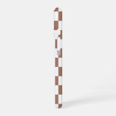Schachbrett Quadrate mocha braunes, weißes geometr iPhone 16 Hülle (Linke Seite)