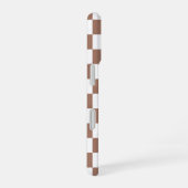Schachbrett Quadrate mocha braunes, weißes geometr iPhone 16 Hülle (Rechte Seite)