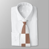 Schachbrett Quadrate mocha braunes, weißes geometr Krawatte (Gebunden)