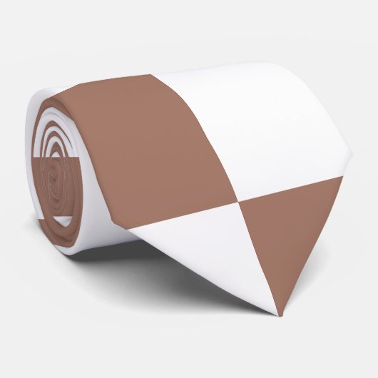 Schachbrett Quadrate mocha braunes, weißes geometr Krawatte (Gerollt)