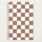 Schachbrett Quadrate mocha braunes, weißes geometr Planer (Vorderseite)
