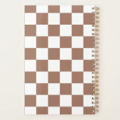 Schachbrett Quadrate mocha braunes, weißes geometr Planer (Rückseite)