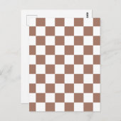 Schachbrett Quadrate mocha braunes, weißes geometr Postkarte (Vorne/Hinten)