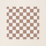 Schachbrett Quadrate mocha braunes, weißes geometr Schal<br><div class="desc">Schachbrett quadriert mocha braunes geometrisches Retromuster Geschenk für jeden. Cooles geometrisches rechteckiges Muster in Retro. Vintage Fliesenmousse braun und weiß modernes Schachbrett.</div>