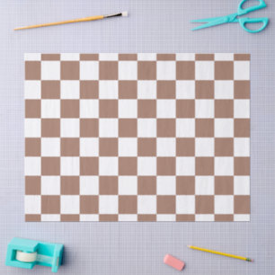 Schachbrett Quadrate mocha braunes, weißes geometr Seidenpapier