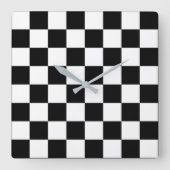 Schachbrett Quadratische Wanduhr (Vorderseite)