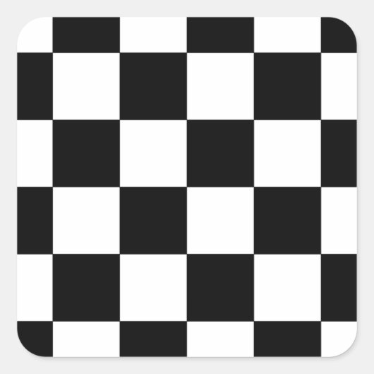 Schachbrett Quadratischer Aufkleber (Vorderseite)