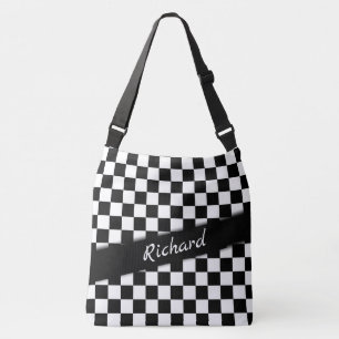 Schachbrett Race Flag Personal Tragetaschen Mit Langen Trägern
