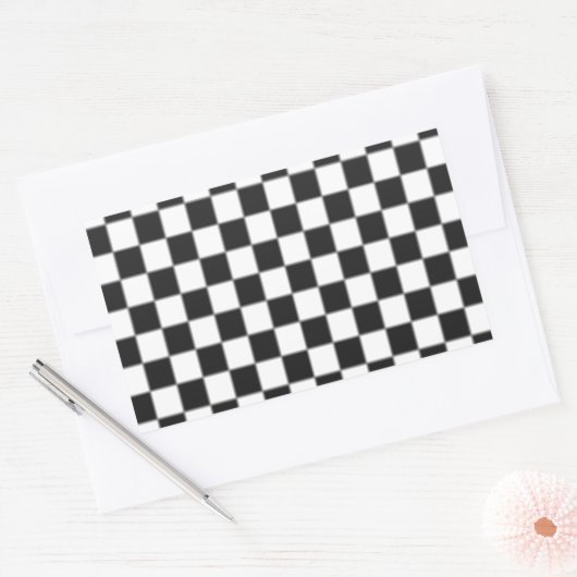 Schachbrett Rechteckiger Aufkleber (Umschlag)